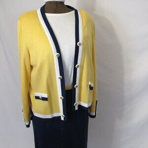 Mita yellow / blue / white sweater dress with jacket  16P